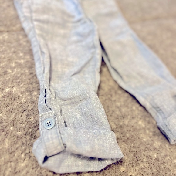 GAP 100% Linen Pants Sea Blue, Roll-Up Cuffs, Comfy Waistband, Pockets - Size 3 - Picture 6 of 7